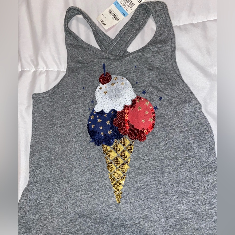 Little Girl Epic Thread IceCream Glitter Tank